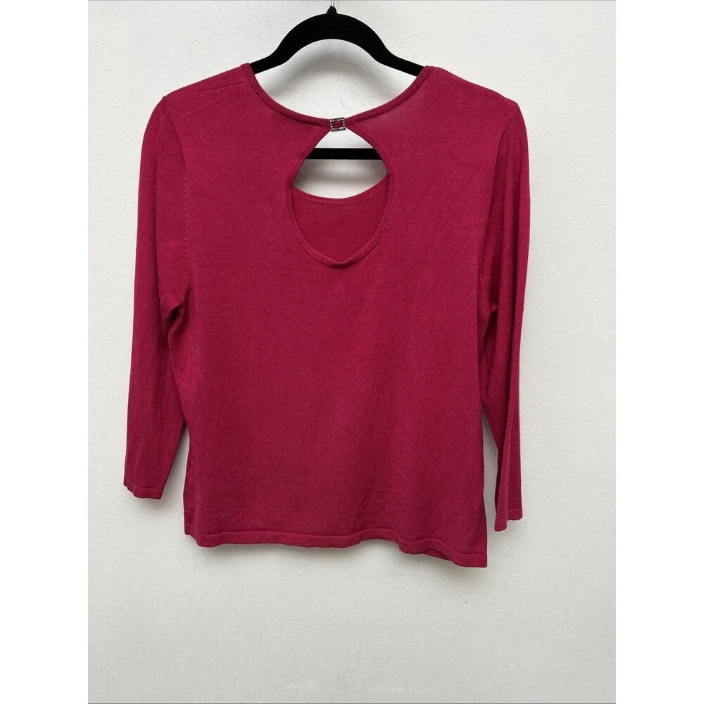 Vintage Talbots Fuisha Sweater, Silk Rayon, 3/4 Sleeve, Womens Petite Large